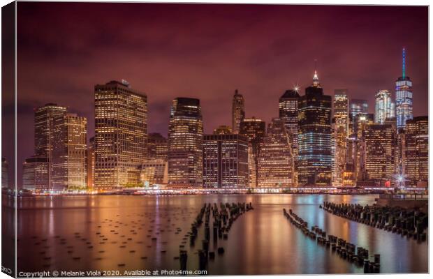 NEW YORK CITY Nightly Impressions  Canvas Print by Melanie Viola