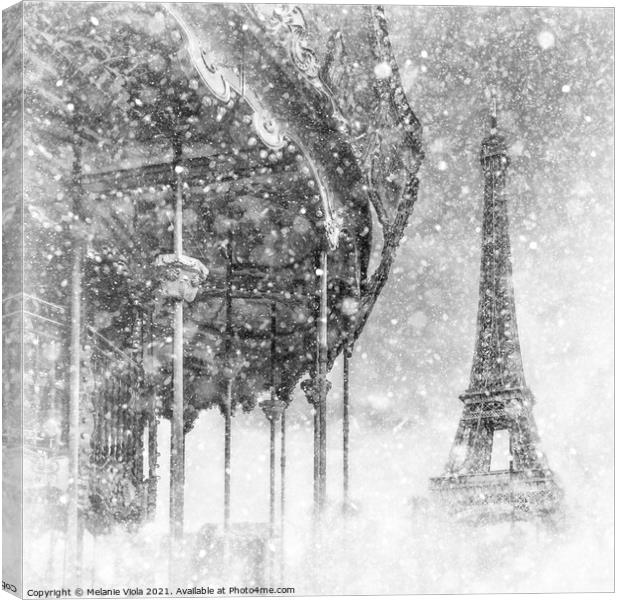 Typical Paris | fairytale-like winter magic Canvas Print by Melanie Viola
