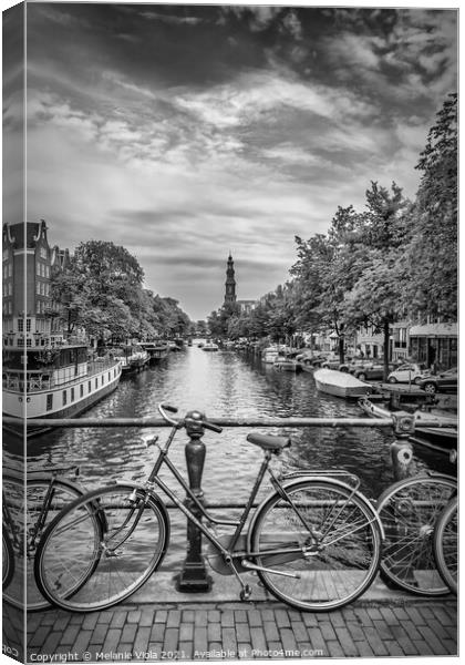 Typical Amsterdam | Monochrome Canvas Print by Melanie Viola