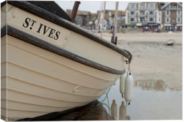 St Ives Boat Canvas Print by Peter Towle