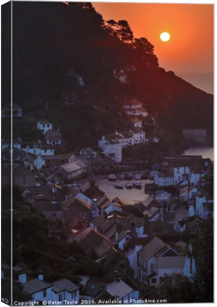 Morning light in Polperro, Cornwall Canvas Print by Peter Towle
