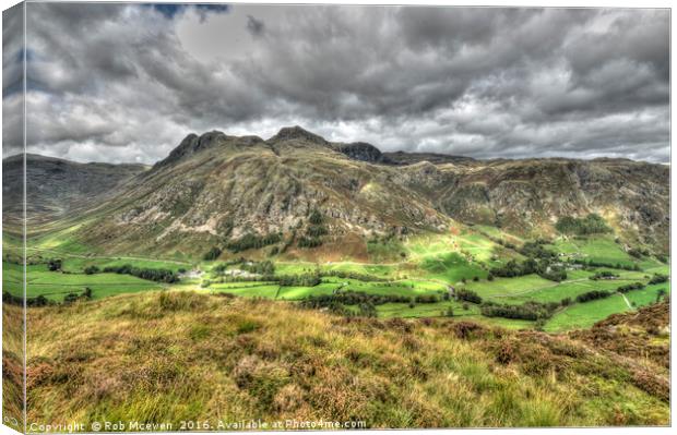 The Langdale Pikes Canvas Print by Rob Mcewen