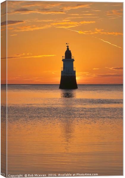 Plover Scar Lighthouse Canvas Print by Rob Mcewen