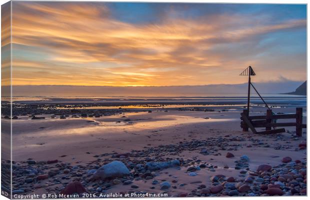 St Bees sunset Canvas Print by Rob Mcewen