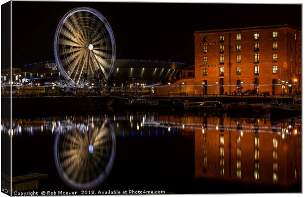 Salthouse Dock and Liverpool Eye Canvas Print by Rob Mcewen