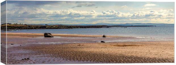 The beach at Seamill, Firth of Clyde, Scotland Canvas Print by Pauline MacFarlane