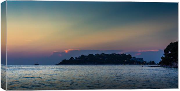 Dramatic Sky and Sunset over Adriatic Sea, Porec Canvas Print by Pauline MacFarlane