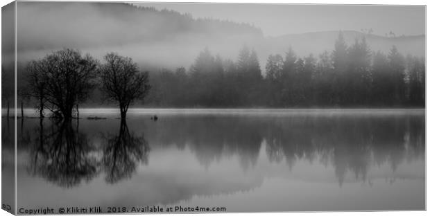 Loch Ard reflections Canvas Print by Angela H