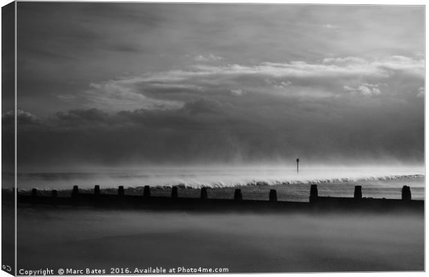 Storm Henry on the North east coast Canvas Print by Marc Bates