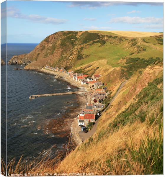 A Summers Evening at Crovie Canvas Print by Terry Eve