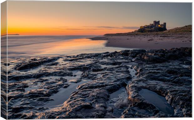 Bamburgh Castle, Northumberland Canvas Print by Michael Brookes