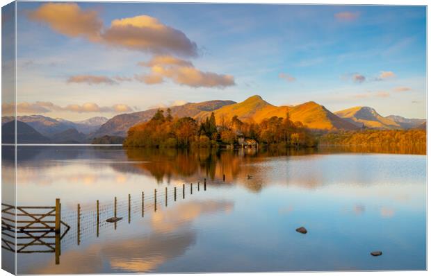 Spring morning at Derwent Water, Kewswick, Cumbria Canvas Print by Michael Brookes