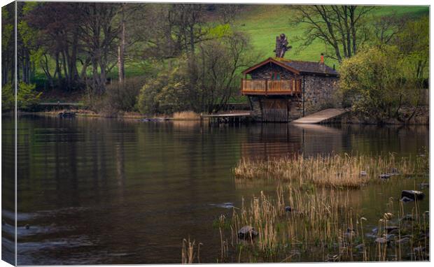 Ulswater Boathouse Canvas Print by Michael Brookes