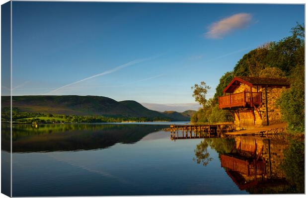 Ullswater, Cumbria UK and the Duke Of Portland boat house  Canvas Print by Michael Brookes