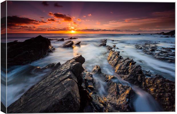 Gunwalloe sunset Canvas Print by Michael Brookes