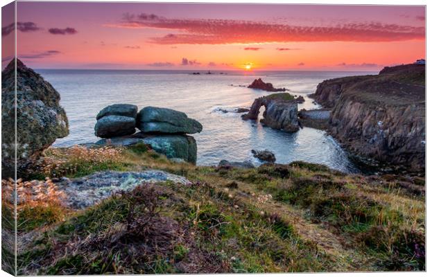 Land's End Sunset Canvas Print by Michael Brookes