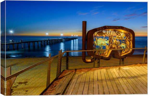 Beach graphic Port Noarlunga,  Adelaide South Aust Canvas Print by Michael Brookes