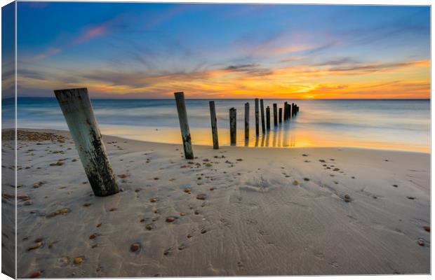 Sunset at Seaford Adelaide SA Canvas Print by Michael Brookes