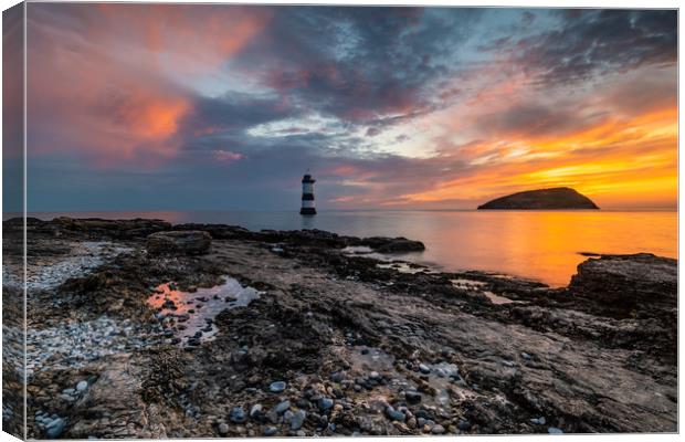 Penmon lighthouse Anglesey Wales Canvas Print by Michael Brookes