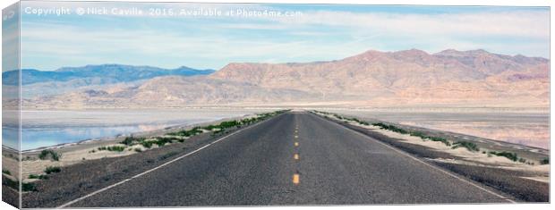 The Road to Bonneville Salt Flats, Utah. Canvas Print by Nick Caville