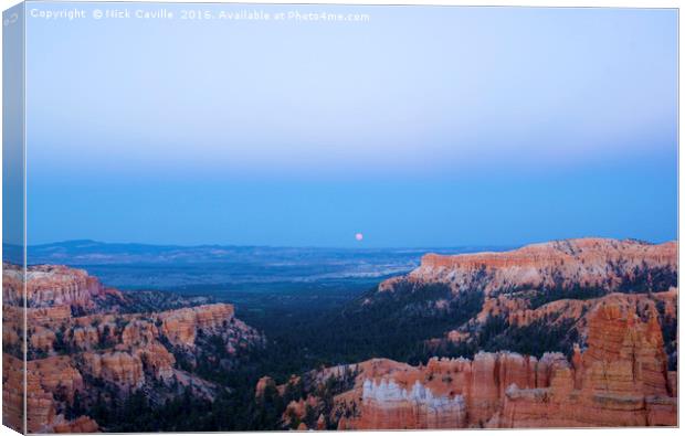Bryce Canyon at Sunset and Moonrise Canvas Print by Nick Caville