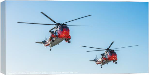 Rescue Sea Kings Farewell flight Canvas Print by George Robertson