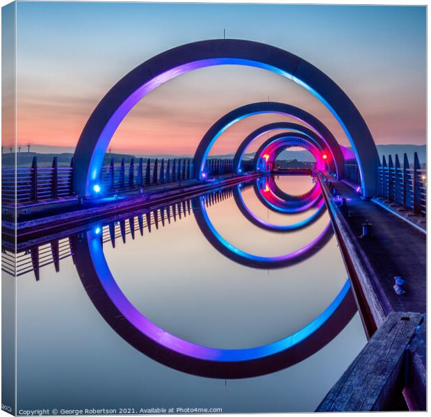 Sunset at the Portal at Falkirk Wheel Canvas Print by George Robertson