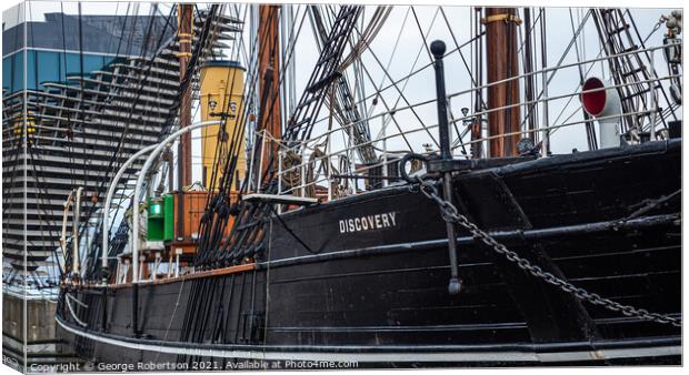RRS Discovery in Dundee Canvas Print by George Robertson