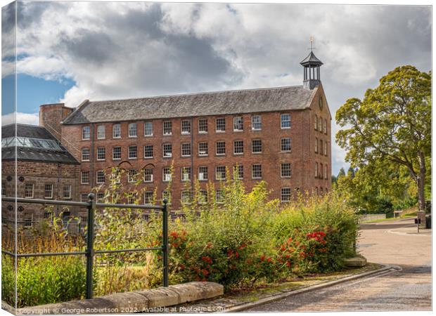 Stanley Mills in Perthshire Canvas Print by George Robertson