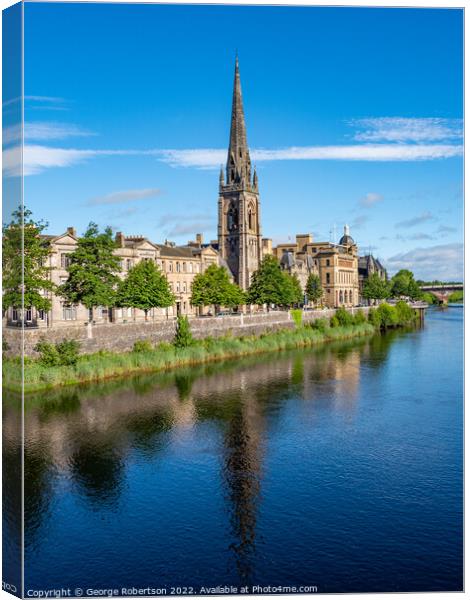 River Tay and Perth City centre Canvas Print by George Robertson