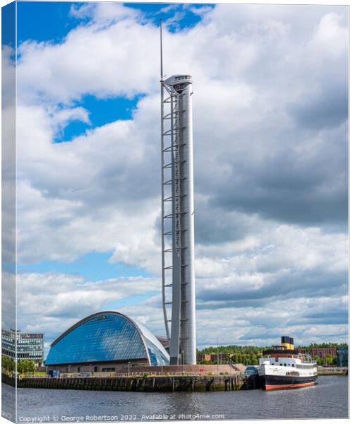 Glasgow Science Centre and the TS Queen Mary Canvas Print by George Robertson