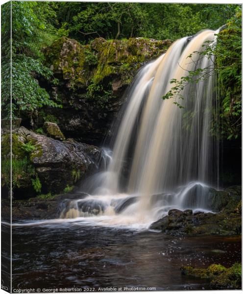  Muckle Alicompen waterfalls Canvas Print by George Robertson