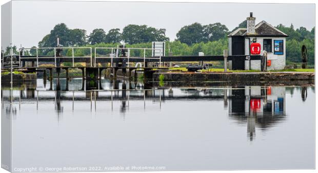Bowling Harbour Basin Locks Canvas Print by George Robertson