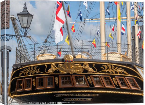 The stern section of Brunel's historic SS Great Britain at Bristol Canvas Print by George Robertson