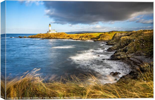 Stormy day at Turnberry Lighthouse Canvas Print by George Robertson