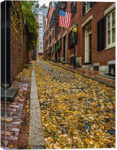 The Fall on Acorn Street ,Boston Canvas Print by George Robertson