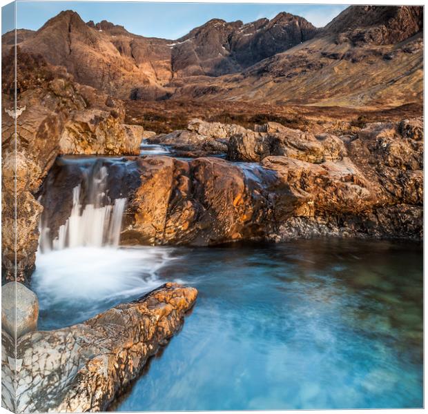 The Fairy Pools on Skye at Golden Hour Canvas Print by George Robertson