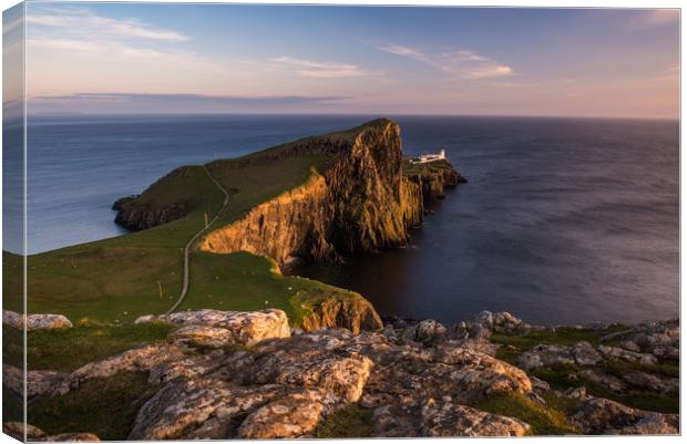 Neist Point Lighthouse on Skye Canvas Print by George Robertson