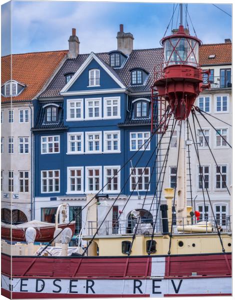 Lighthouse Boat Copenhagen Canvas Print by George Robertson