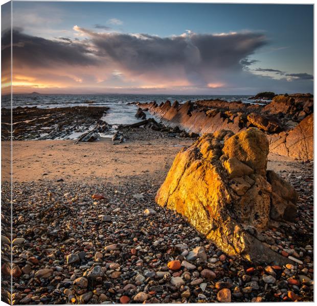 Golden Rock at St Monans Canvas Print by George Robertson