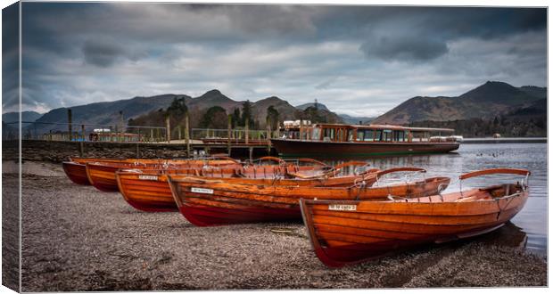 Rowing boats at Derwentwater Canvas Print by George Robertson