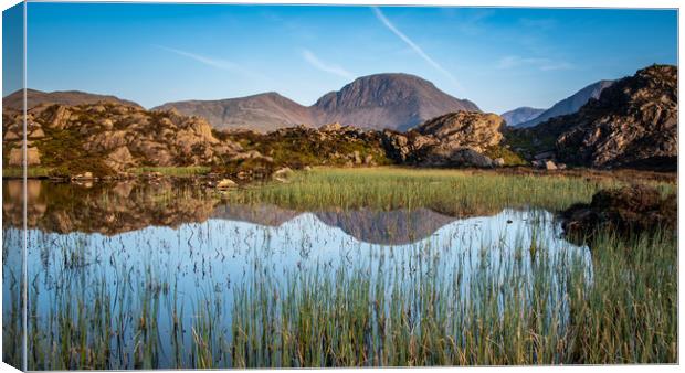 Reflections of Great Gable Canvas Print by George Robertson