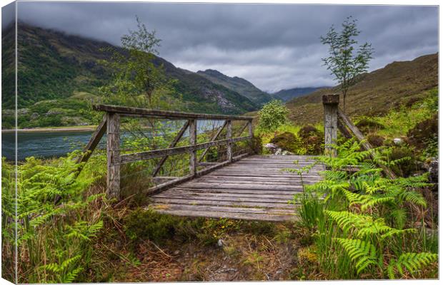 Old Wooden Bridge on the path to Barisdale Canvas Print by George Robertson
