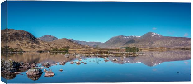 Panorama of lochan na h-achlaise Canvas Print by George Robertson