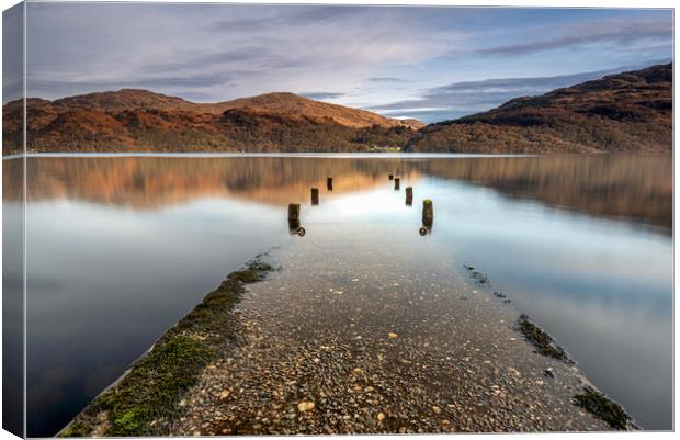 Old Jetty opposite Inversnaid at Loch Lomond Canvas Print by George Robertson