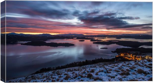 Winter sunrise on Loch Lomond Canvas Print by George Robertson