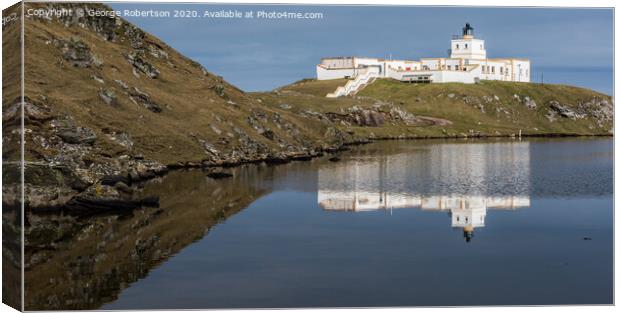 The Lighthouse at Strathy Point Canvas Print by George Robertson