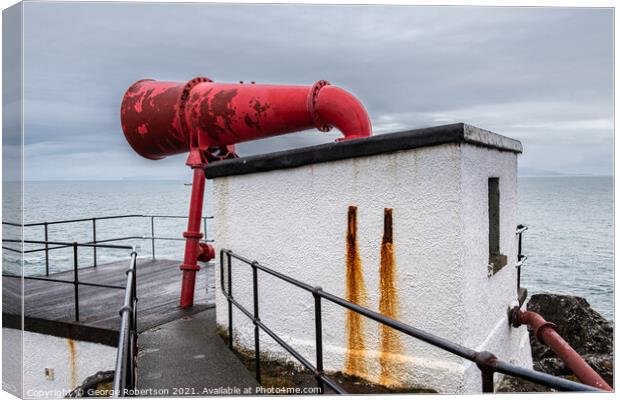 Fog Horn at Ardnamurchan Lighthouse Canvas Print by George Robertson