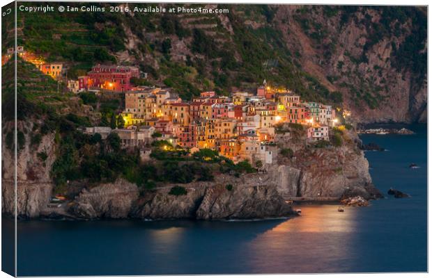 Manarola in the Twilight Canvas Print by Ian Collins