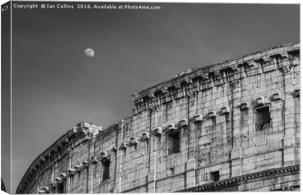 The Moon and the Colosseum  Canvas Print by Ian Collins
